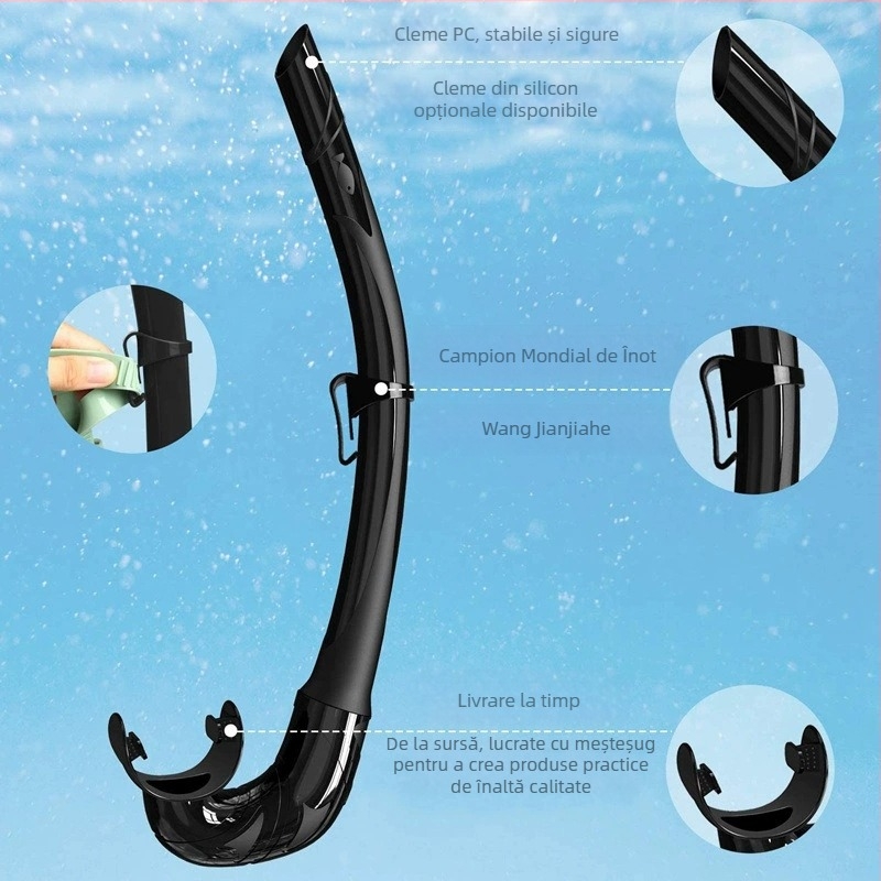 Furtun de scufundări pliabil cu tub de snorkel din silicon lichid importat