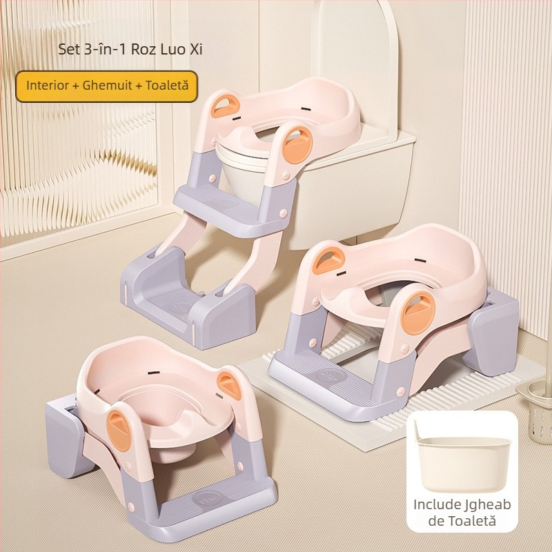 Scară de toaletă pentru copii, Scaun de toaletă pentru copii, Covoraș de toaletă pentru bebeluși, Pernă pentru scaun de toaletă pentru sugari, Inel pentru scaun de toaletă, Scaun de toaletă cu spațiu de depozitare, Olită