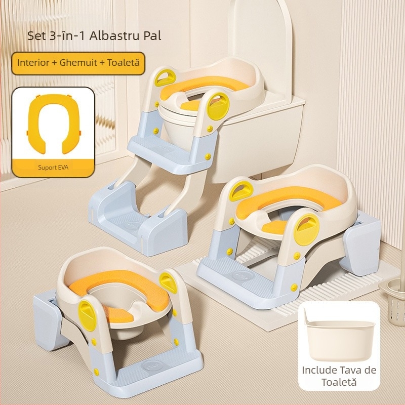 Scară de toaletă pentru copii, Scaun de toaletă pentru copii, Covoraș de toaletă pentru bebeluși, Pernă pentru scaun de toaletă pentru sugari, Inel pentru scaun de toaletă, Scaun de toaletă cu spațiu de depozitare, Olită