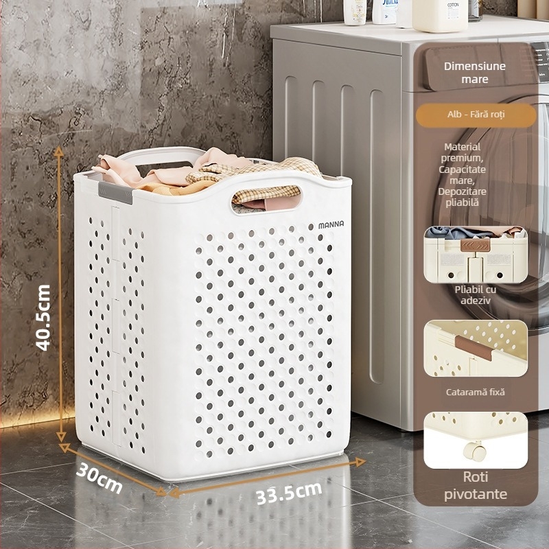 Coș de depozitare pliabil pentru haine murdare, coș de depozitare de mare capacitate, găleată pentru haine murdare cu roți, acasă, spălătorie, baie, toaletă, coș de haine murdare
