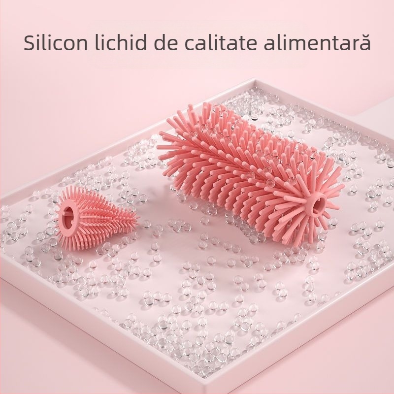 Perie de curățare pentru biberon din silicon, perie de spălare a biberonului, perie de clătire, perie de curățare, set de perii de curățare