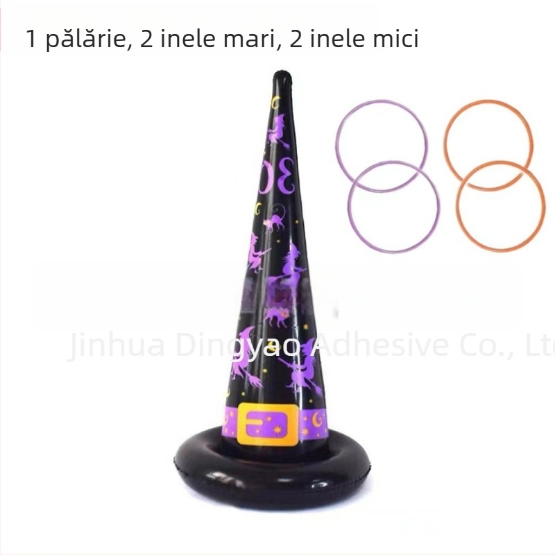 Inel gonflabil pentru pălărie de vrăjitoare Amazon Spot, joc de aruncare a pălăriei, inel de Halloween, jucărie de truc