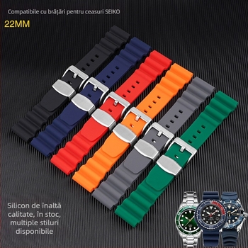 Potrivit pentru ceasul Seiko din silicon cu fantomă de apă 007 abalone curea de scufundări mică MM 22MM spot en-gros