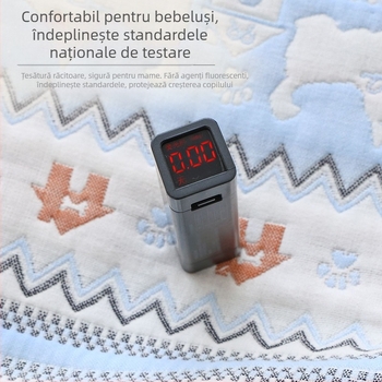 Covoraș moale de vară cu șase straturi de tifon, 80 * 40, cearșafuri lavabile pentru sugari, covoraș pentru cărucior auto pentru exterior