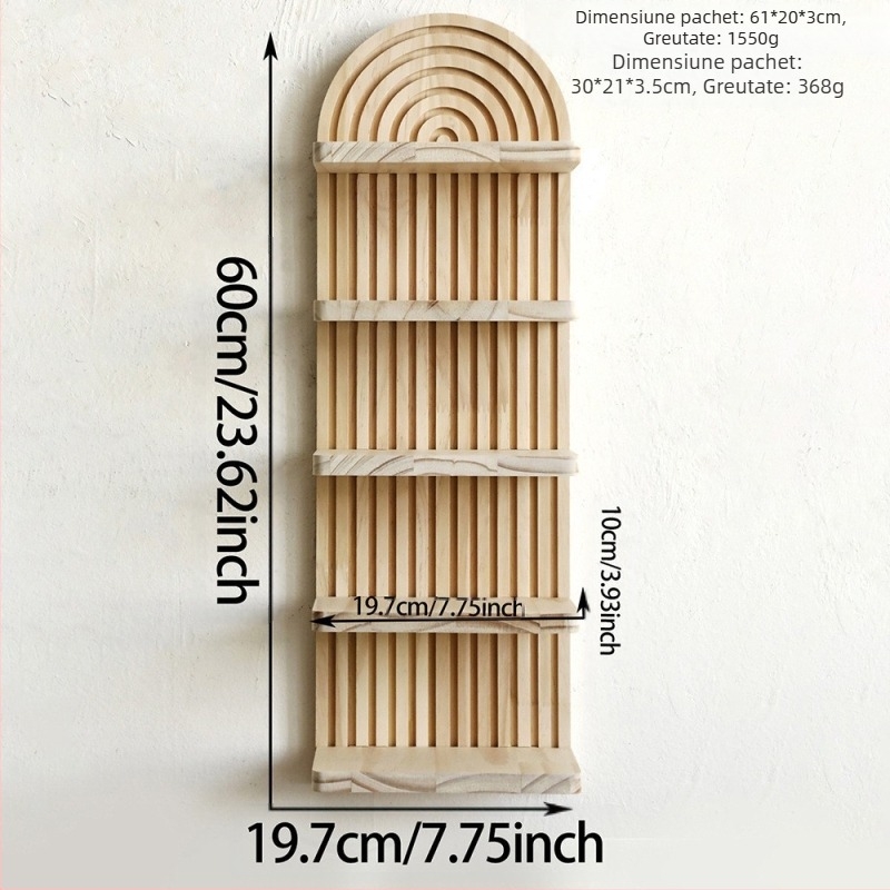 Raft de depozitare pentru ghiveci de flori din lemn masiv, cu fir oval boem, decorațiuni interioare pentru casă, artizanat din lemn, creativ, de perete, pentru ghiveci de flori