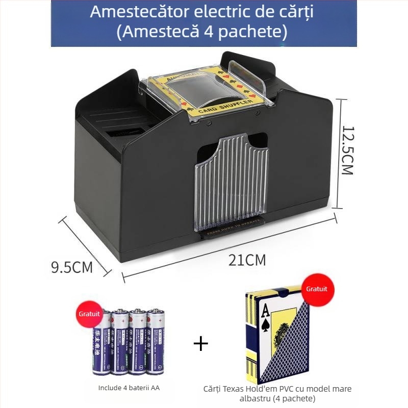 Mașină automată de amestecat cărți de poker, mașină automată de eliberat cărți de poker, mașină de amestecat cărți, mașină electrică anti-trișare, lavabilă cu mai multe perechi