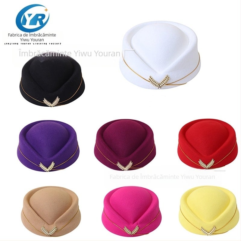 Pălărie de stewardesă, beretă de damă, pălărie de recepție, etichetă, pălărie pentru trupă de tobe britanice