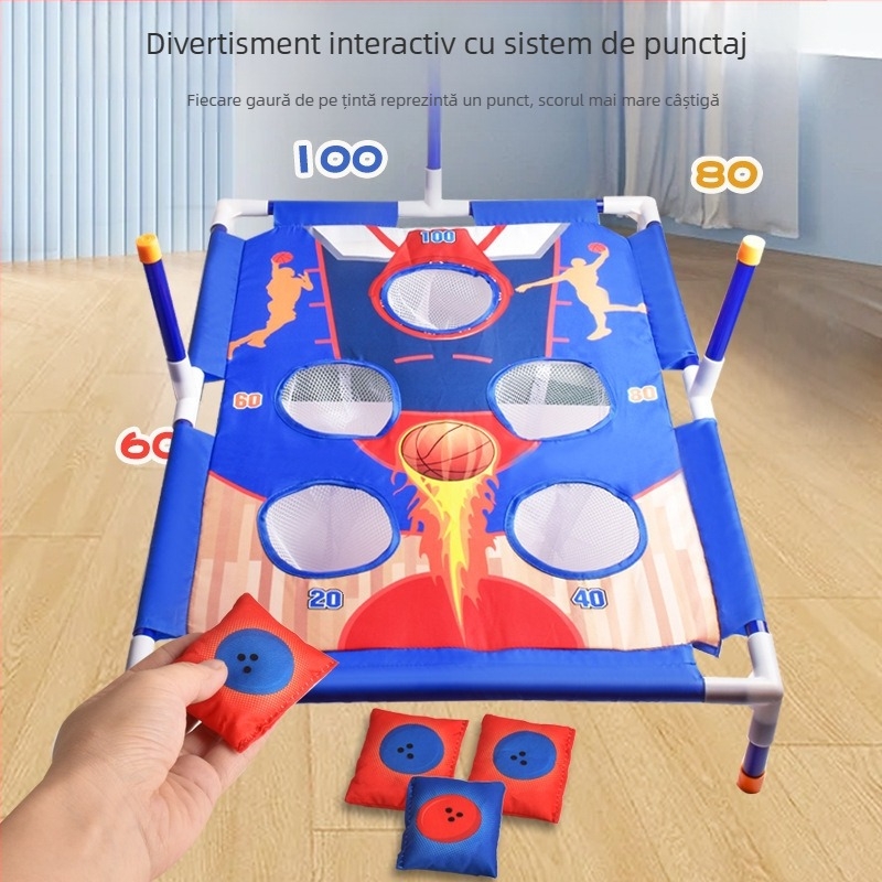 Costum de bowling pentru copii, două în unu, cu inele de aruncare a sacului de nisip, joc glisant, cadru de competiție, interacțiune părinte-copil