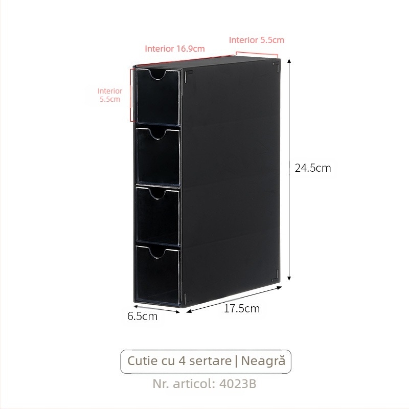 Cutie de depozitare pentru ochelari tip sertar desktop, simplă, transparentă, cu compartimente multiple, pentru dormitor studențesc, cutie organizator pentru cosmetice diverse