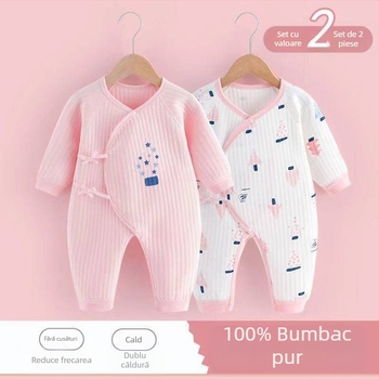 Nou-născutului Baby Haine Bumbac Pur Toamna și Iarna Matlasată Primăvara & Toamna Romper Haine Born Toddler Baby Salopetă Caldă