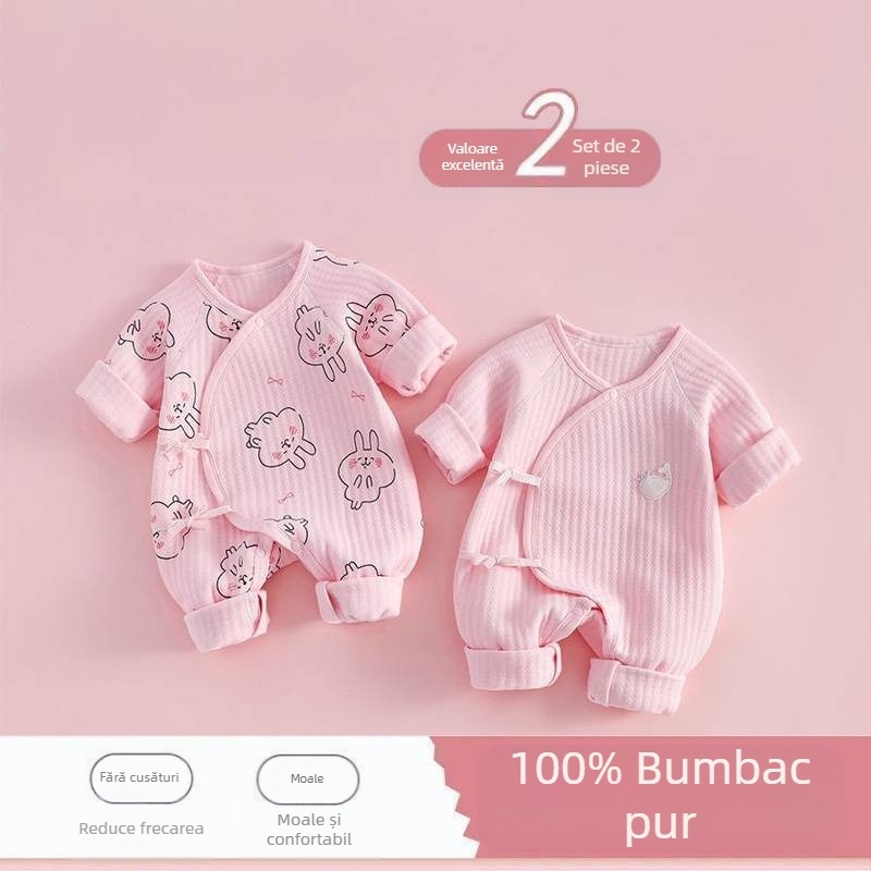 Nou-născutului Baby Haine Bumbac Pur Toamna și Iarna Matlasată Primăvara & Toamna Romper Haine Born Toddler Baby Salopetă Caldă