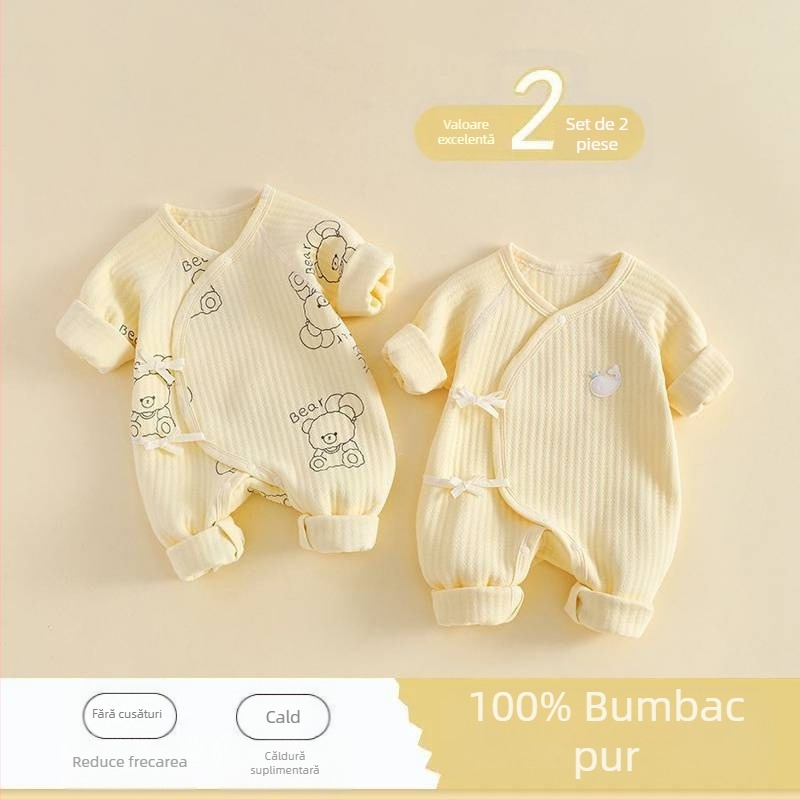 Nou-născutului Baby Haine Bumbac Pur Toamna și Iarna Matlasată Primăvara & Toamna Romper Haine Born Toddler Baby Salopetă Caldă