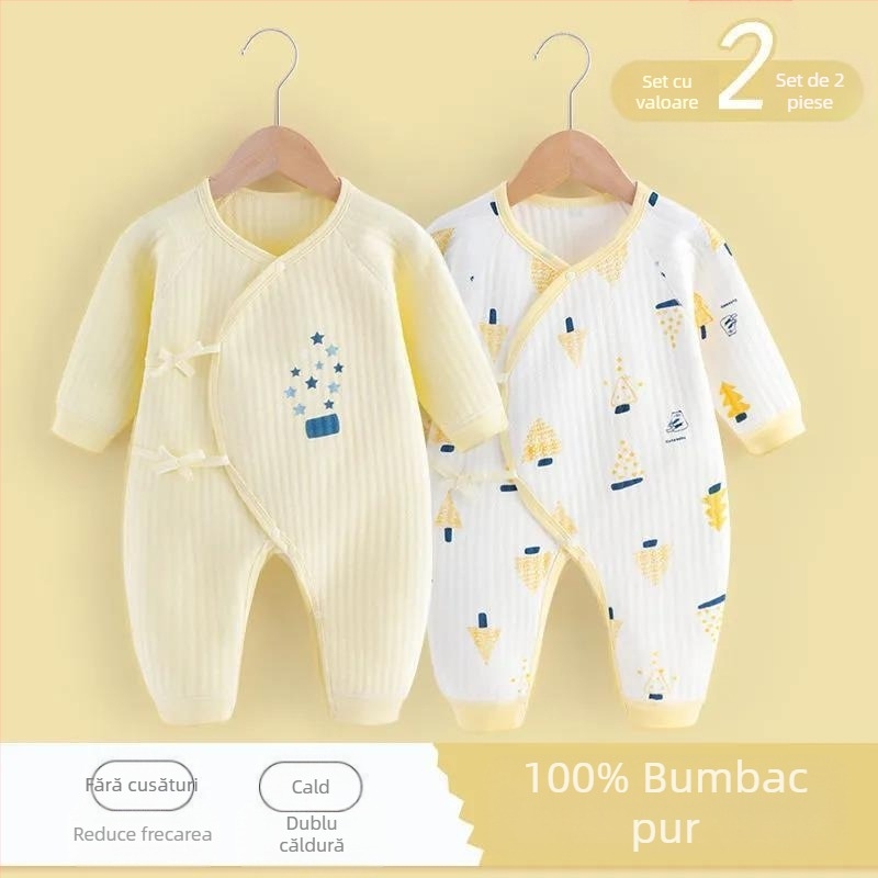 Nou-născutului Baby Haine Bumbac Pur Toamna și Iarna Matlasată Primăvara & Toamna Romper Haine Born Toddler Baby Salopetă Caldă