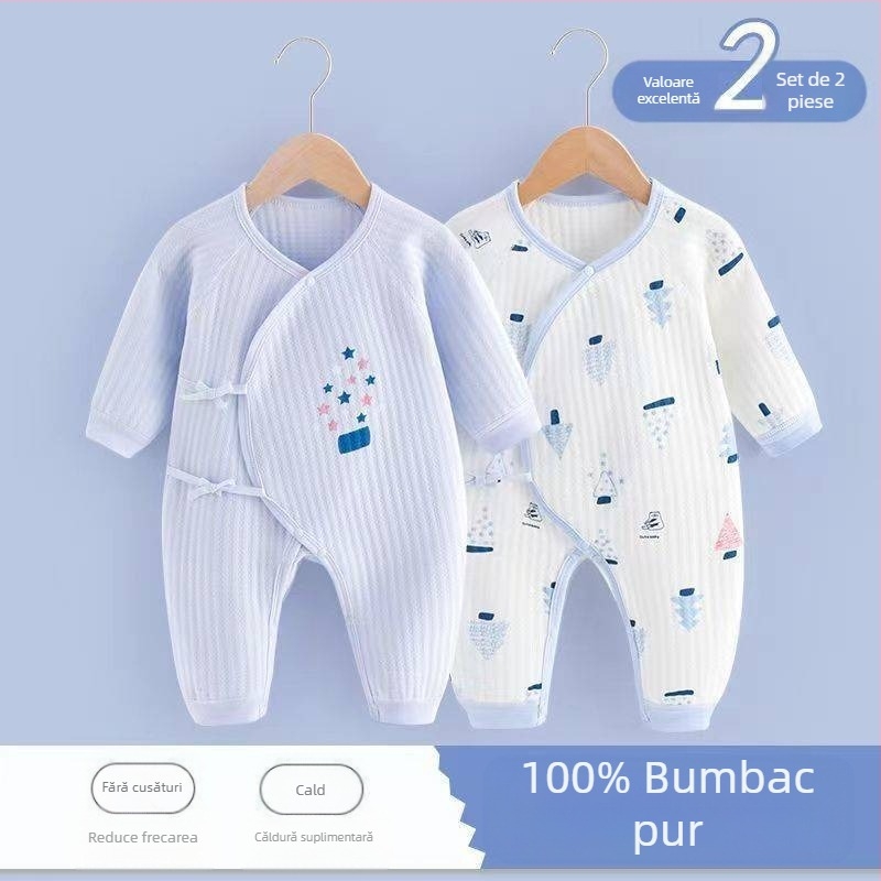 Nou-născutului Baby Haine Bumbac Pur Toamna și Iarna Matlasată Primăvara & Toamna Romper Haine Born Toddler Baby Salopetă Caldă