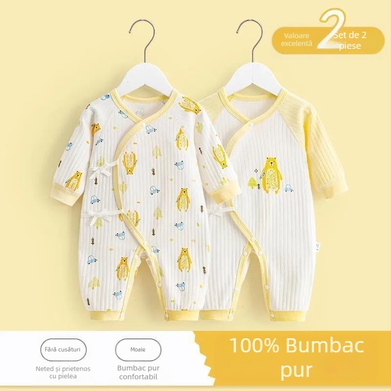 Nou-născutului Baby Haine Bumbac Pur Toamna și Iarna Matlasată Primăvara & Toamna Romper Haine Born Toddler Baby Salopetă Caldă