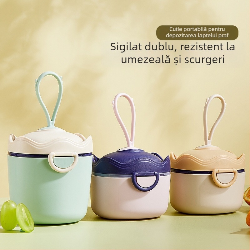 Cutie de lapte praf pentru bebeluși, portabilă, sigilată, rezistentă la umiditate, cutie de sub-ambalare, cutie alimentară suplimentară, orez, gustări Nink, borcan de depozitare de mare capacitate