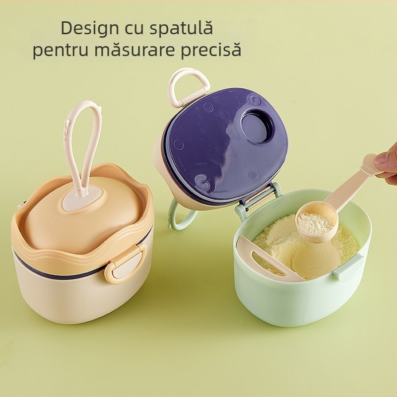 Cutie de lapte praf pentru bebeluși, portabilă, sigilată, rezistentă la umiditate, cutie de sub-ambalare, cutie alimentară suplimentară, orez, gustări Nink, borcan de depozitare de mare capacitate