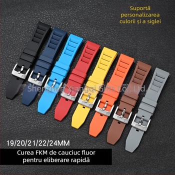 Curea universală Explosions cu eliberare rapidă din fluorocauciuc pentru Huawei, curea FKM, 19/20/21/24 mm