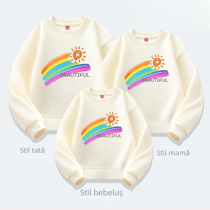 Haine de grădiniță pentru activități pentru părinți și copii, toamnă și iarnă, sport școlar, elev, casual, top, haine pentru părinți și copii, pulover nou