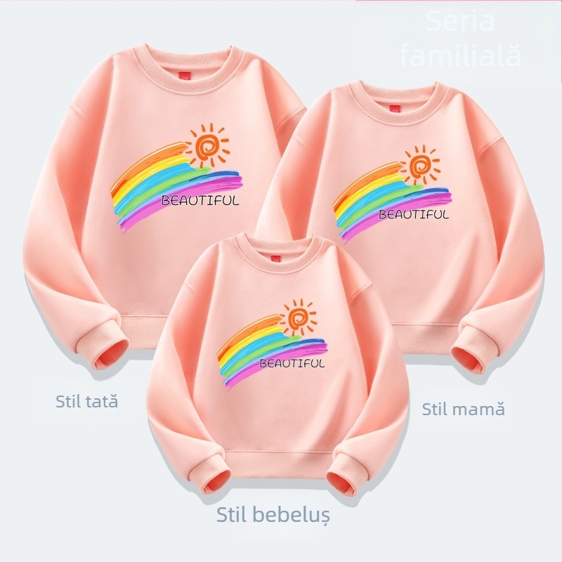 Haine de grădiniță pentru activități pentru părinți și copii, toamnă și iarnă, sport școlar, elev, casual, top, haine pentru părinți și copii, pulover nou