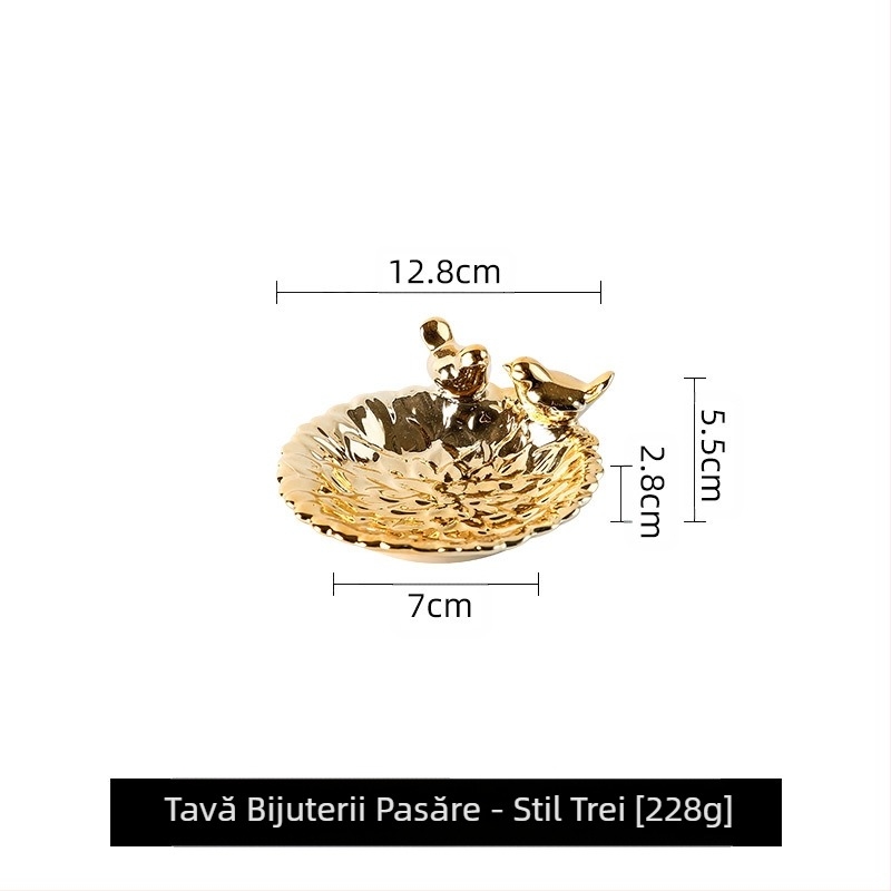 Placă de bijuterii Creative High-end Bird Drăguț Săpunieră Diet Swing Plate Ceramice Depozitare Rack Bijuterii Depozitare Lumină Luxury Dim Sum