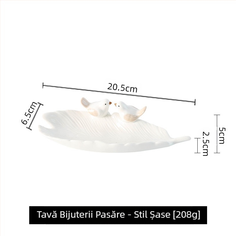 Placă de bijuterii Creative High-end Bird Drăguț Săpunieră Diet Swing Plate Ceramice Depozitare Rack Bijuterii Depozitare Lumină Luxury Dim Sum