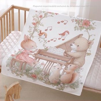 Lenjerie de pat unică imprimată pentru nou-născuți, scutec, tampoane, bumbac pur, impermeabil, lavabil, respirabil, cearșafuri întregi, mărită, scutec, tampoane