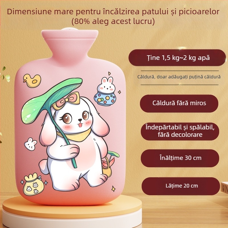 Producător transfrontalier Sticle de apă caldă cu desene animate, reîncărcabile, pungi de apă caldă mari și mici pentru femei, pentru încălzirea burții și a mâinilor Amazon