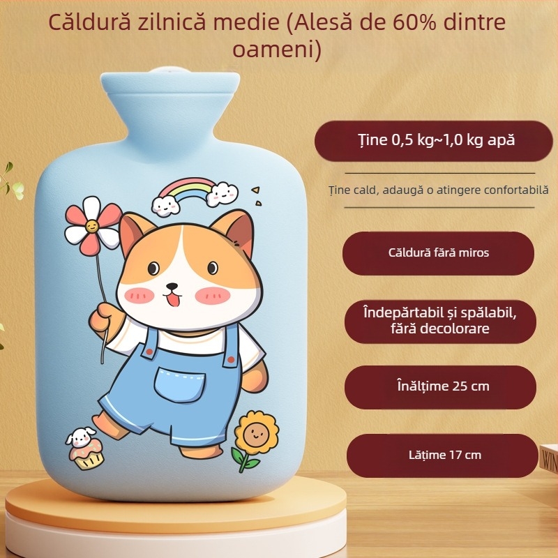 Producător transfrontalier Sticle de apă caldă cu desene animate, reîncărcabile, pungi de apă caldă mari și mici pentru femei, pentru încălzirea burții și a mâinilor Amazon