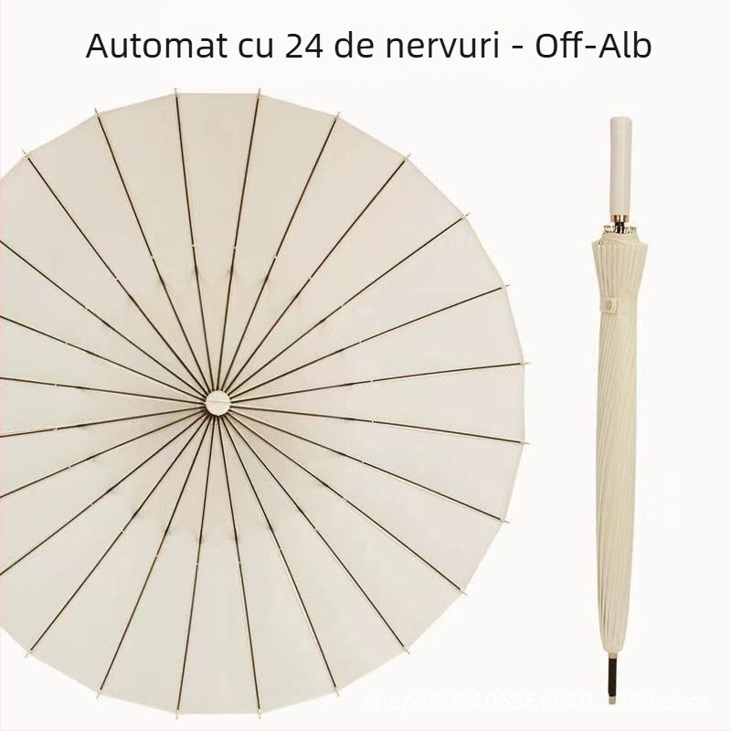 Umbrelă de golf cu mâner lung, umbrelă cu capac impermeabil, deschidere și închidere semiautomată, umbrelă cu tijă dreaptă pentru mașină, umbrelă puternică rezistentă la vânt, cauciuc negru, protecție solară