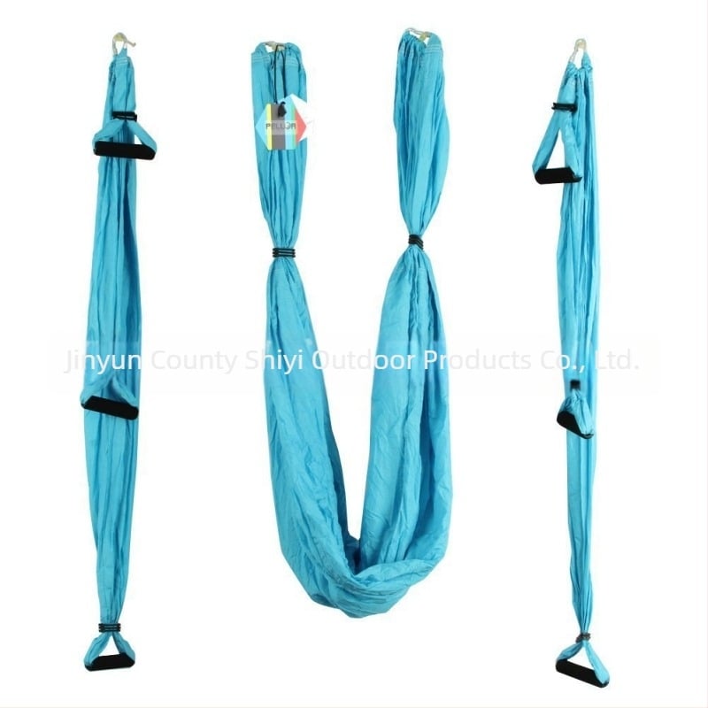 Hamac de yoga cu aer cald, din fabrică, cu 6 mânere, pentru studio de yoga, cu suport pentru mâini, pentru fitness, din material nylon neelastic pentru interior