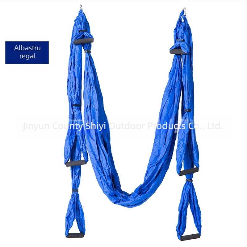 Hamac de yoga cu aer cald, din fabrică, cu 6 mânere, pentru studio de yoga, cu suport pentru mâini, pentru fitness, din material nylon neelastic pentru interior