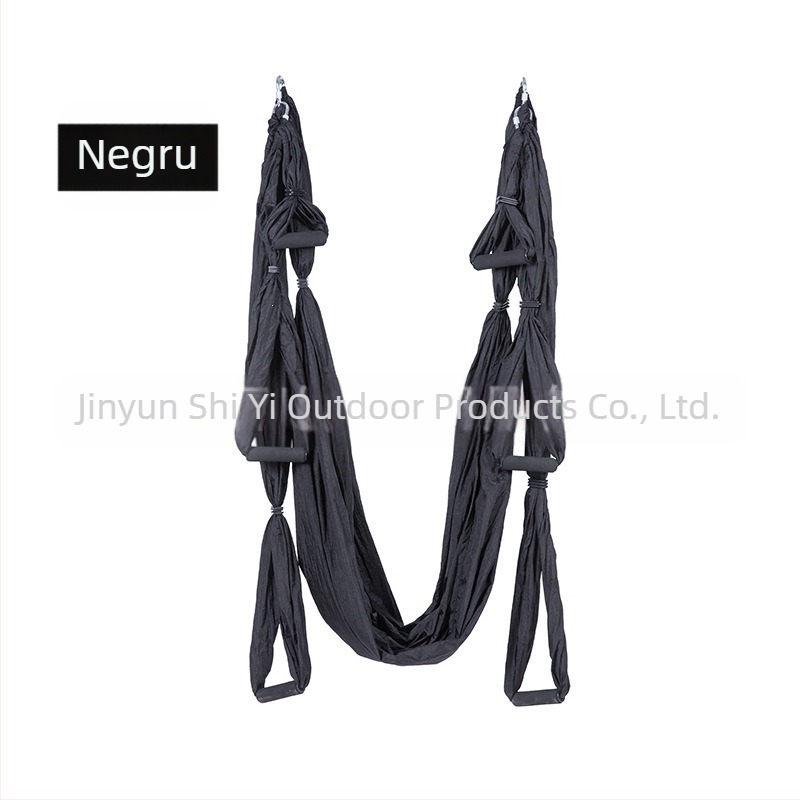 Hamac de yoga cu aer cald, din fabrică, cu 6 mânere, pentru studio de yoga, cu suport pentru mâini, pentru fitness, din material nylon neelastic pentru interior