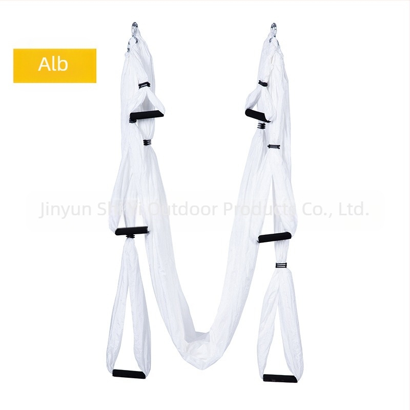 Hamac de yoga cu aer cald, din fabrică, cu 6 mânere, pentru studio de yoga, cu suport pentru mâini, pentru fitness, din material nylon neelastic pentru interior
