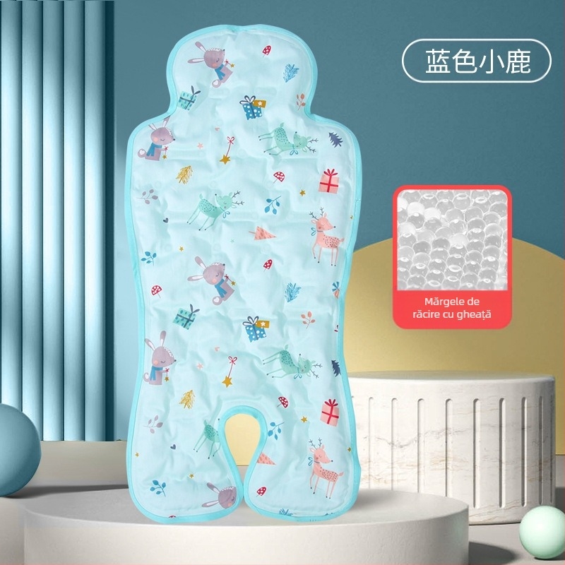 Scaun de luat masa de vară, saltea de gheață, cărucior pentru bebeluși, saltea de gheață cu gel, desene animate cool pentru bebeluși, pernă rece, saltea pentru copii, saltea auto moale