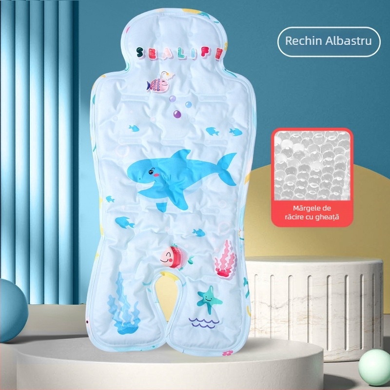 Scaun de luat masa de vară, saltea de gheață, cărucior pentru bebeluși, saltea de gheață cu gel, desene animate cool pentru bebeluși, pernă rece, saltea pentru copii, saltea auto moale