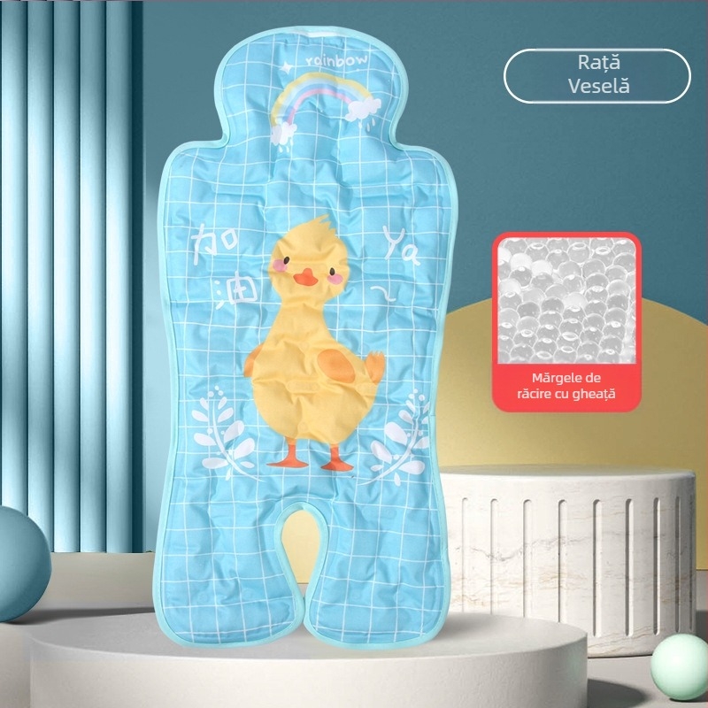 Scaun de luat masa de vară, saltea de gheață, cărucior pentru bebeluși, saltea de gheață cu gel, desene animate cool pentru bebeluși, pernă rece, saltea pentru copii, saltea auto moale