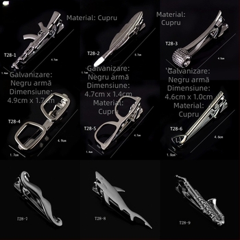 Bărbați clemă de cravată neagră cu pistol afaceri ochelari simpli ancoră de țeavă formă Pin stil coreean securitate cupru clemă de cravată