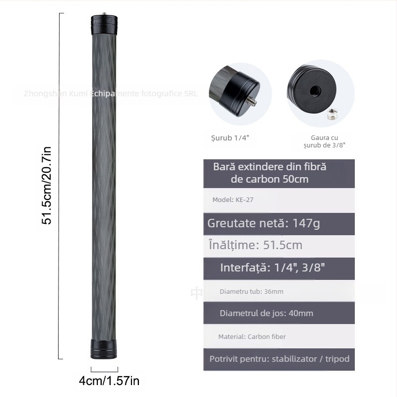 Tijă de extensie Feiyu Dajiang Vast Stabilizator de telefon mobil Stick selfie universal pentru cameră sport GoPro13 Tijă portabilă