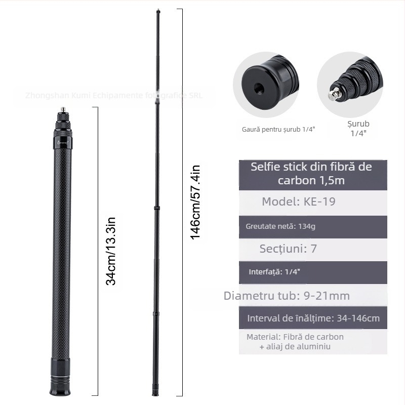 Tijă de extensie Feiyu Dajiang Vast Stabilizator de telefon mobil Stick selfie universal pentru cameră sport GoPro13 Tijă portabilă