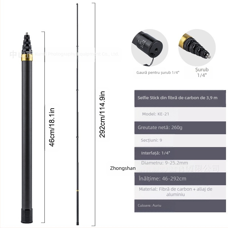 Tijă de extensie Feiyu Dajiang Vast Stabilizator de telefon mobil Stick selfie universal pentru cameră sport GoPro13 Tijă portabilă