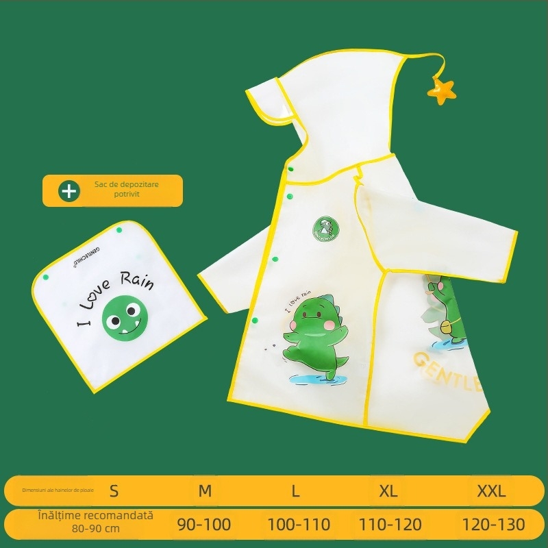 Pelerina de ploaie pentru copii, cu boruri transparente, cu rață galbenă, poncho, cu corp întreg, alungită, pentru fete, impermeabile, cu dinozaur, set de cizme de ploaie
