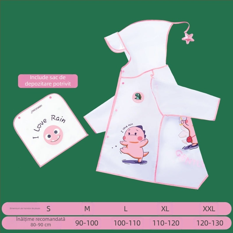 Pelerina de ploaie pentru copii, cu boruri transparente, cu rață galbenă, poncho, cu corp întreg, alungită, pentru fete, impermeabile, cu dinozaur, set de cizme de ploaie