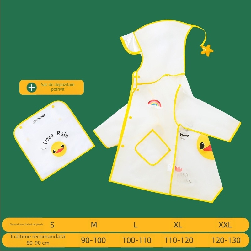 Pelerina de ploaie pentru copii, cu boruri transparente, cu rață galbenă, poncho, cu corp întreg, alungită, pentru fete, impermeabile, cu dinozaur, set de cizme de ploaie