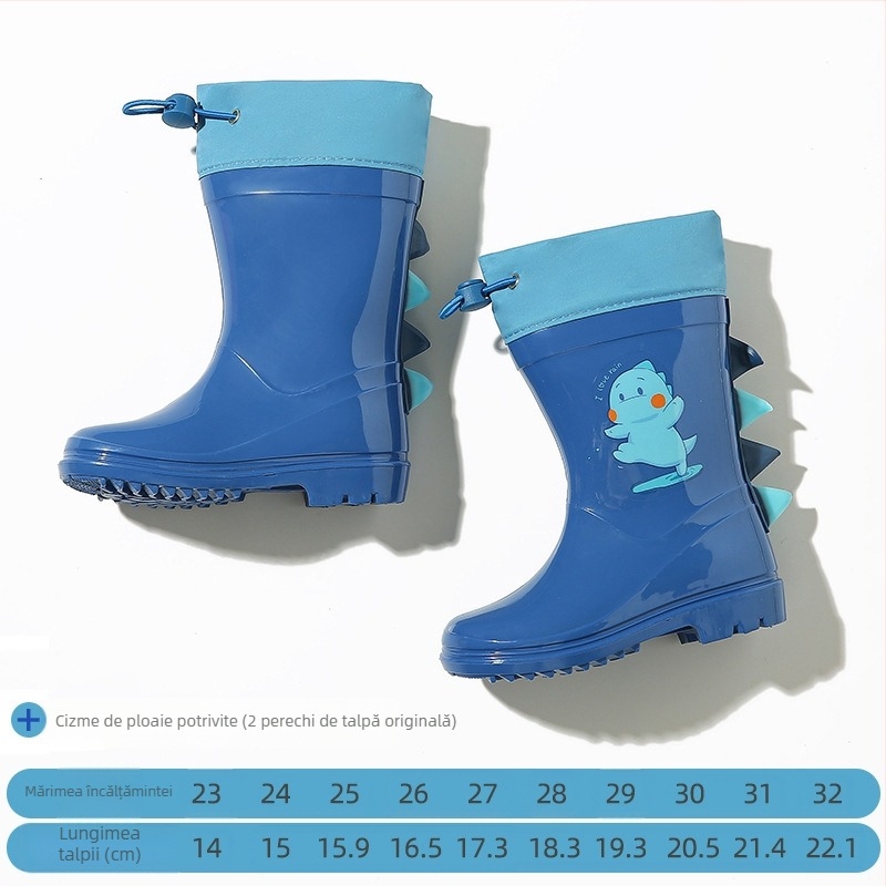 Pelerina de ploaie pentru copii, cu boruri transparente, cu rață galbenă, poncho, cu corp întreg, alungită, pentru fete, impermeabile, cu dinozaur, set de cizme de ploaie