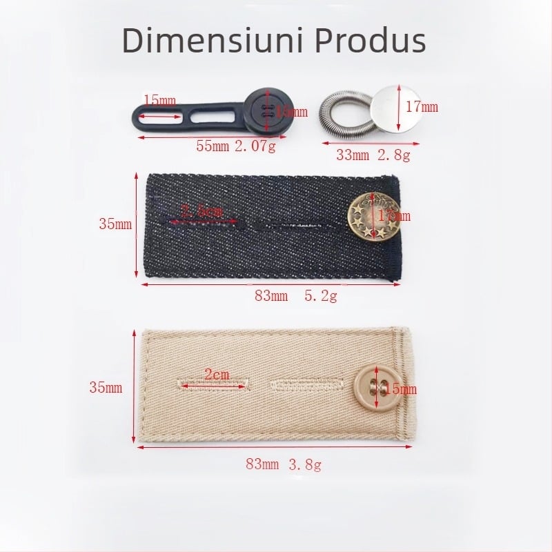 Nasturi rotunzi reglabili și detașabili pentru blugi pentru bărbați și femei, mărire a taliei pantalonilor, cataramă de extensie fără cusătură