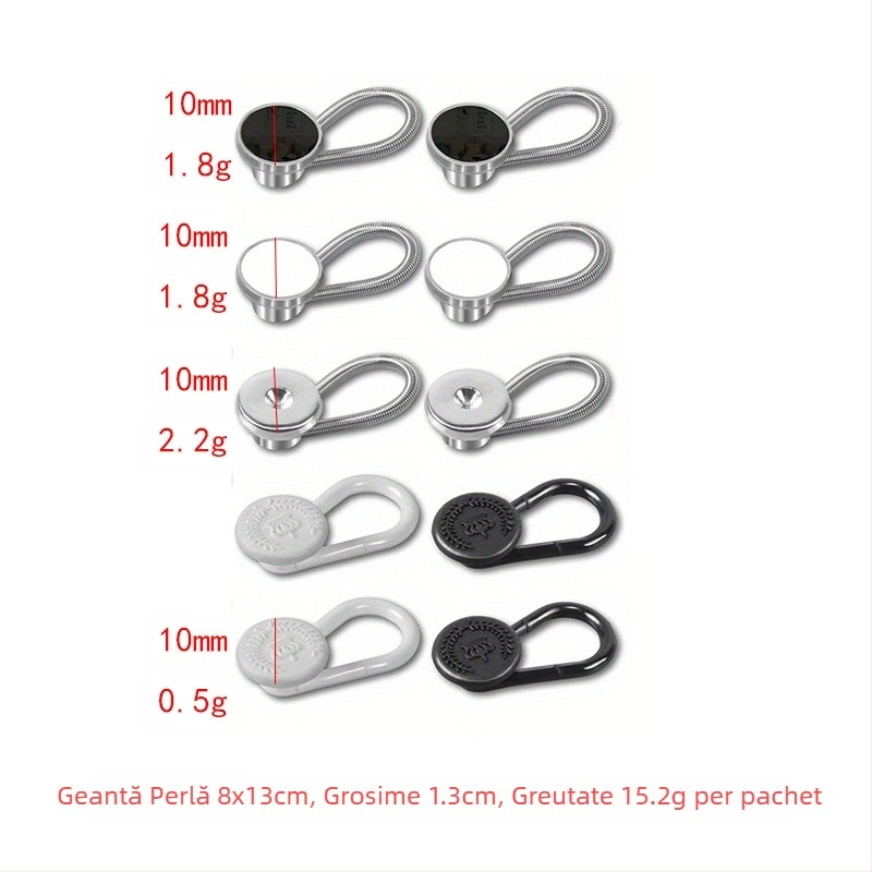 Nasturi rotunzi reglabili și detașabili pentru blugi pentru bărbați și femei, mărire a taliei pantalonilor, cataramă de extensie fără cusătură