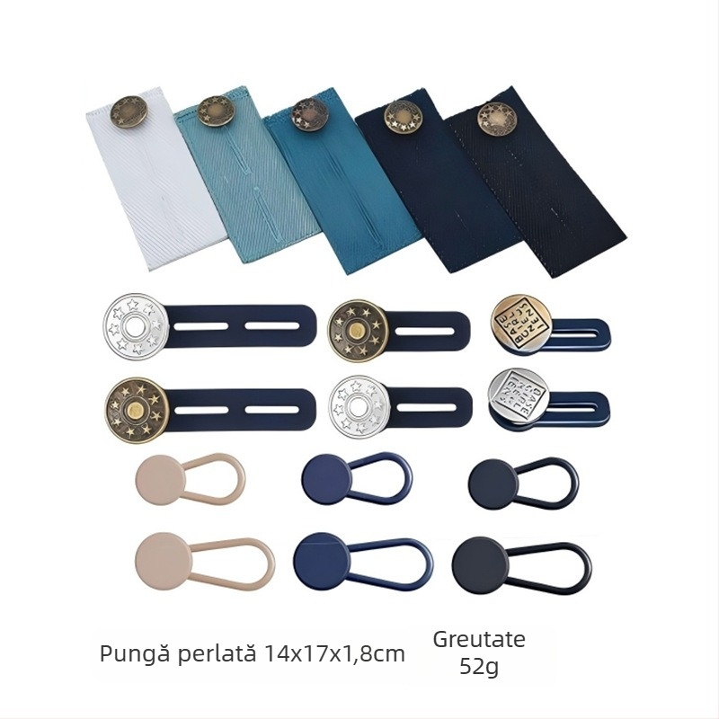 Nasturi rotunzi reglabili și detașabili pentru blugi pentru bărbați și femei, mărire a taliei pantalonilor, cataramă de extensie fără cusătură