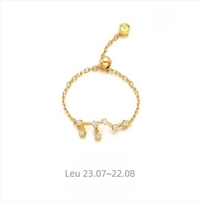 Inel din argint s925 pentru femei, stil coreean, la modă, inel elegant cu douăsprezece constelații, mărgele luminoase, inel pentru degetul arătător, J4963