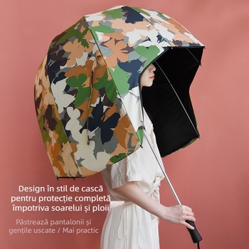 Umbrelă modernă tip cască cu aspect de înaltă calitate, umbrelă personalizată cu protecție solară pentru exterior, cu dublă utilizare pentru soare și ploaie, vânzare en-gros transfrontalieră
